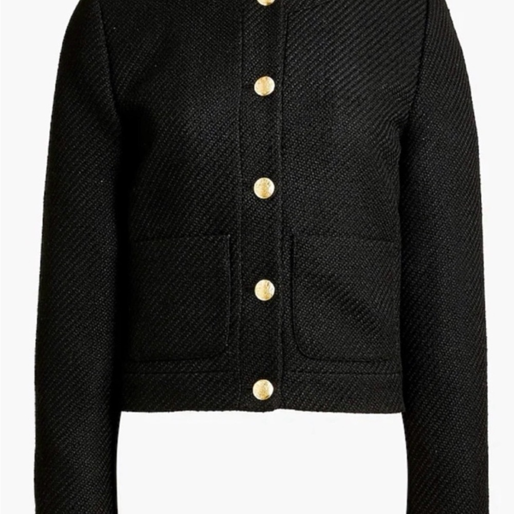J. Crew Black Tweed Boxy Lady Jacket